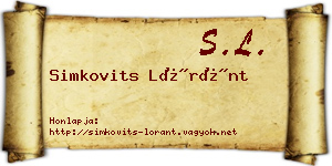 Simkovits Lóránt névjegykártya