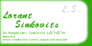 lorant simkovits business card